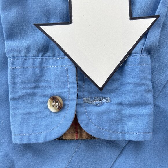 Rare Vintage Burberry Blue Cotton Shirt – Preppy Minimalist - Women's Medium - Picture 12 of 14